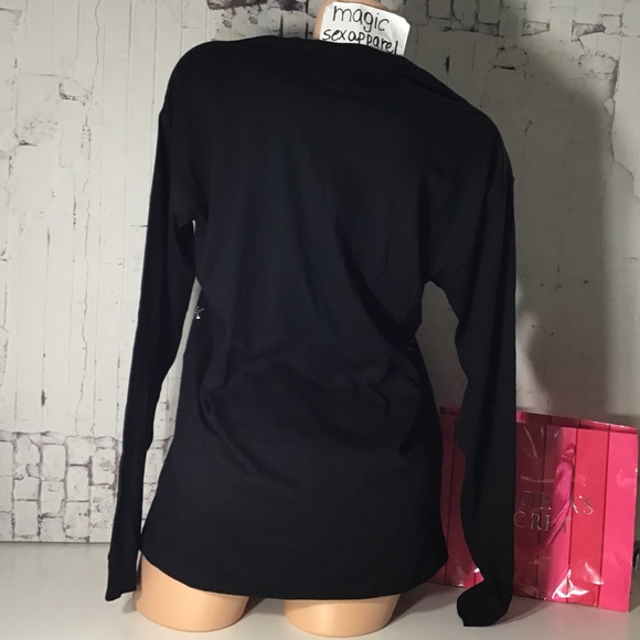 VS PINK S L BLING RHINESTONE CREW NECK LONG-SLEEVE - Picture 3 of 6